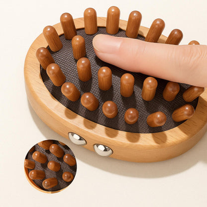 Brosse de Massage en Bois – Corps & Cuir Chevelu