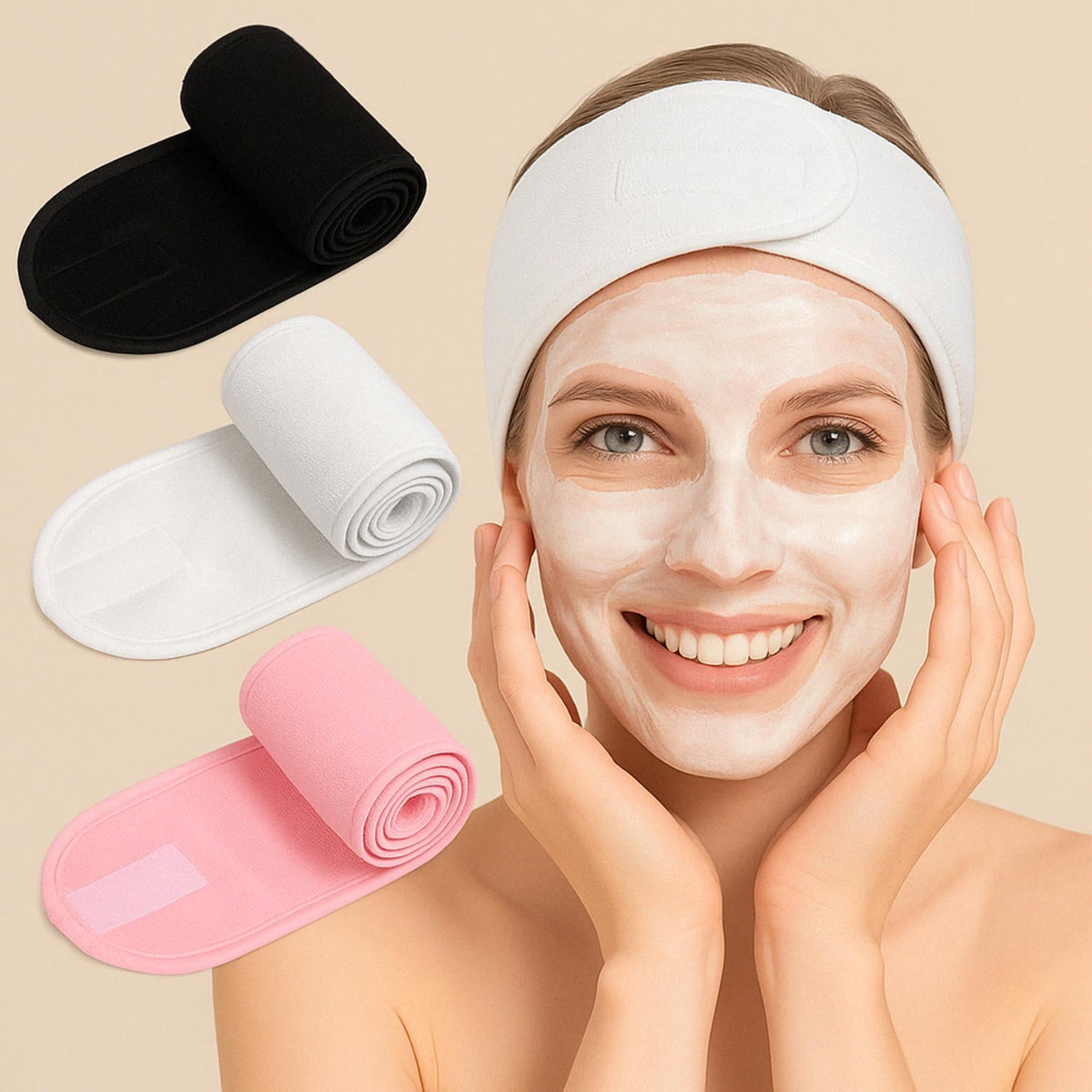 Bandeau Beauté Réglable – Routine Visage & Maquillage